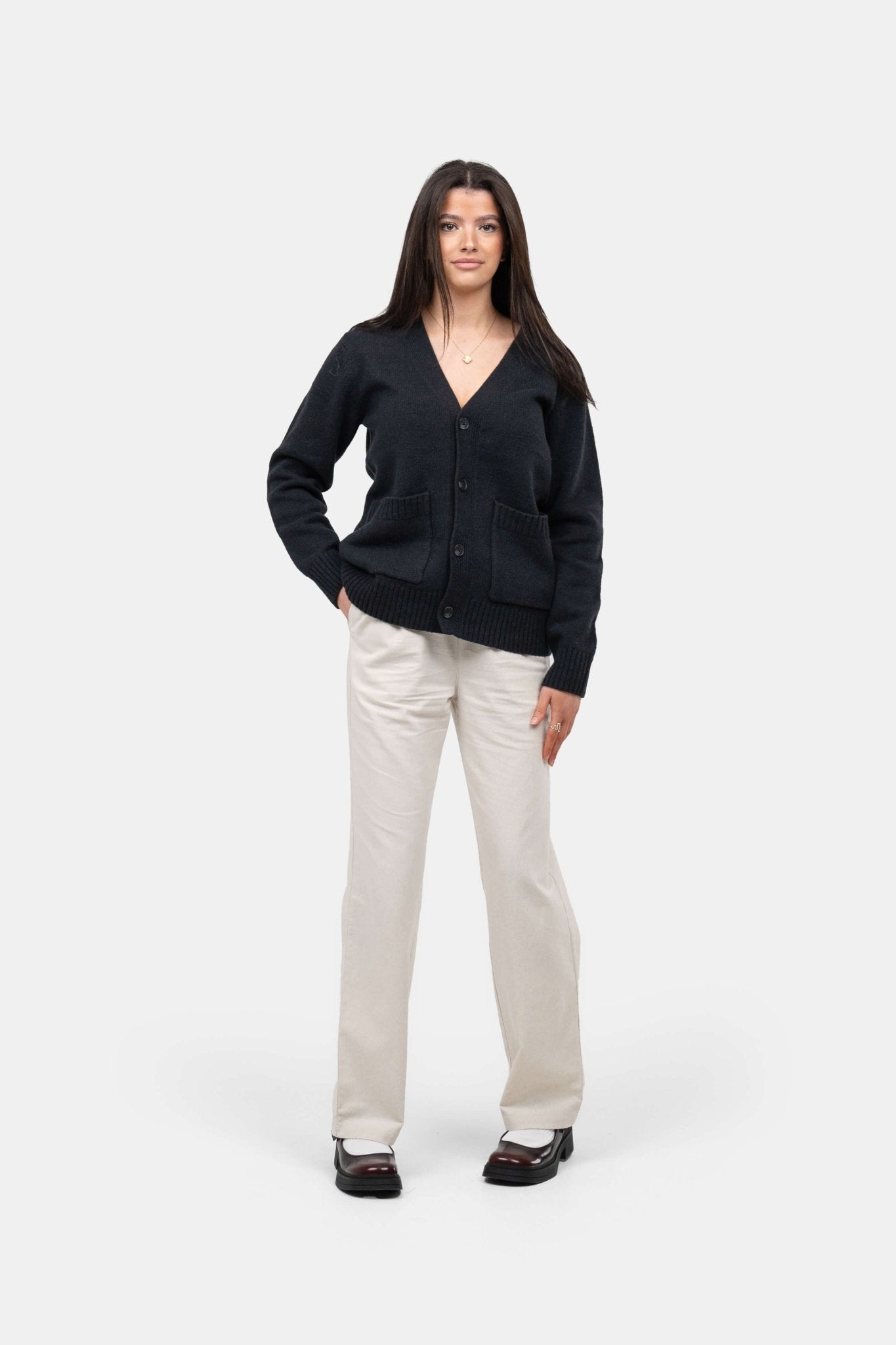Heavyweight Hørbukser Højtaljede Beige | Skagen-clothing.dk